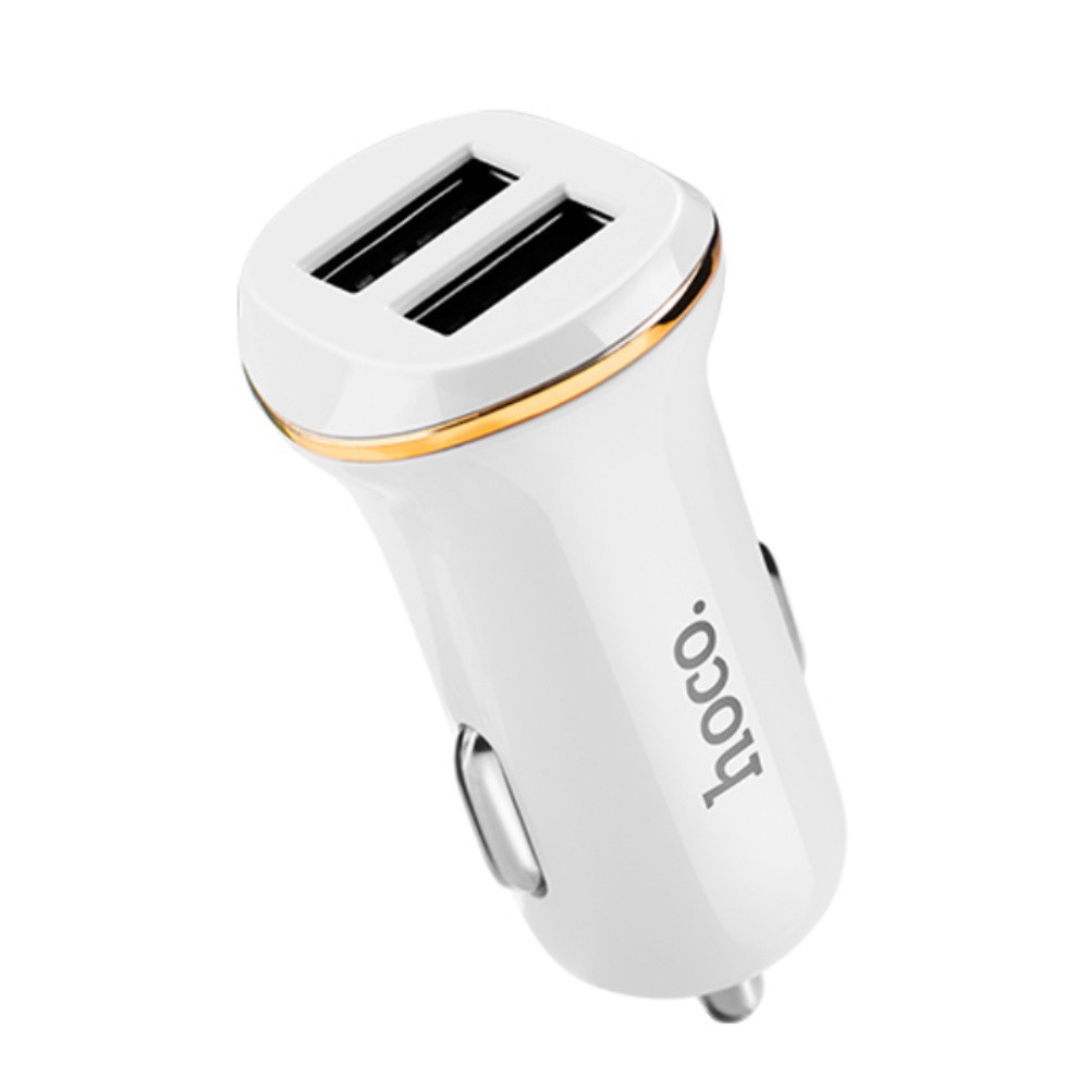 DR Автомобільний зарядний пристрій Hoco Z1 2 USB білий, фото 1