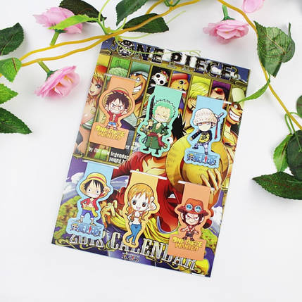 Закладки магнітні для Книги Аніме One Piece 6 шт.комплект, фото 1