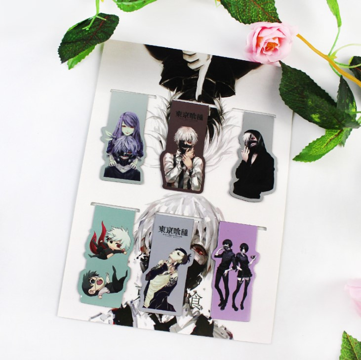 Закладки магнітні для Книги Аніме Токийський Гуль Tokyo Ghoul 6 шт.комплект