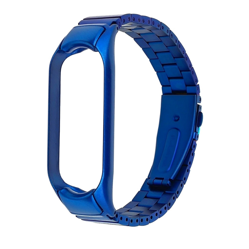 YUF Ремешок металлический для Xiaomi Mi Band 4 блочный синий, фото 1