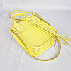 Сумка жіноча "Амелі"" натуральна шкіра, жовта з тисненням перли, фото 5