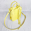Сумка жіноча "Амелі"" натуральна шкіра, жовта з тисненням перли, фото 4