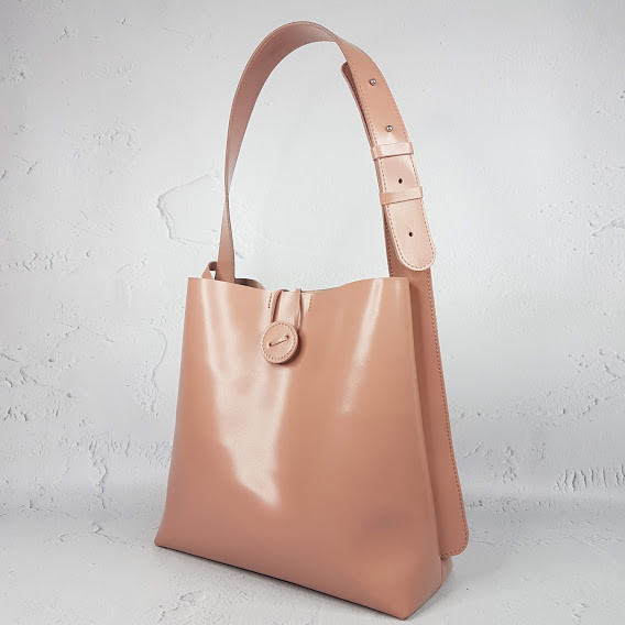 Сумка-шопер "Барбара" натуральна шкіра, рожева, фото 1