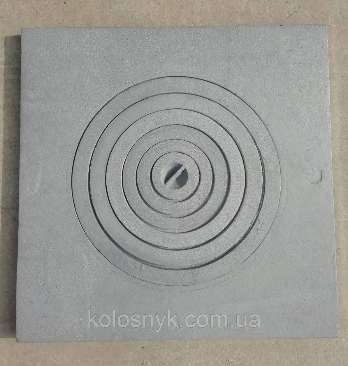 ПЛИТА ЧУГУННАЯ ПЕЧНАЯ С КОЛЬЦАМИ K4 600Х600 ПОД КАЗАН (25мм, 38кг, Ø375 ...