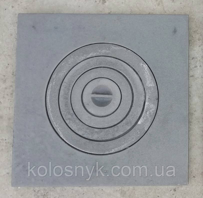 ПЛИТА ЧУГУННАЯ ПЕЧНАЯ С КОЛЬЦАМИ K5 410Х410 ПОД КАЗАН (22мм, 15кг ...