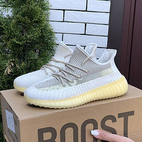 Жіночі бігові кросівки Adidas Yeezy Boost 350 v2 сітка спортивні бежеві