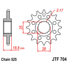 JTF704.16 Звезда передняя BMW F900, F800, F650 аналог SUNSTAR 42216