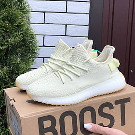 Жіночі спортивні кросівки Adidas Yeezy Boost 350 v2 сітка літні лимонні