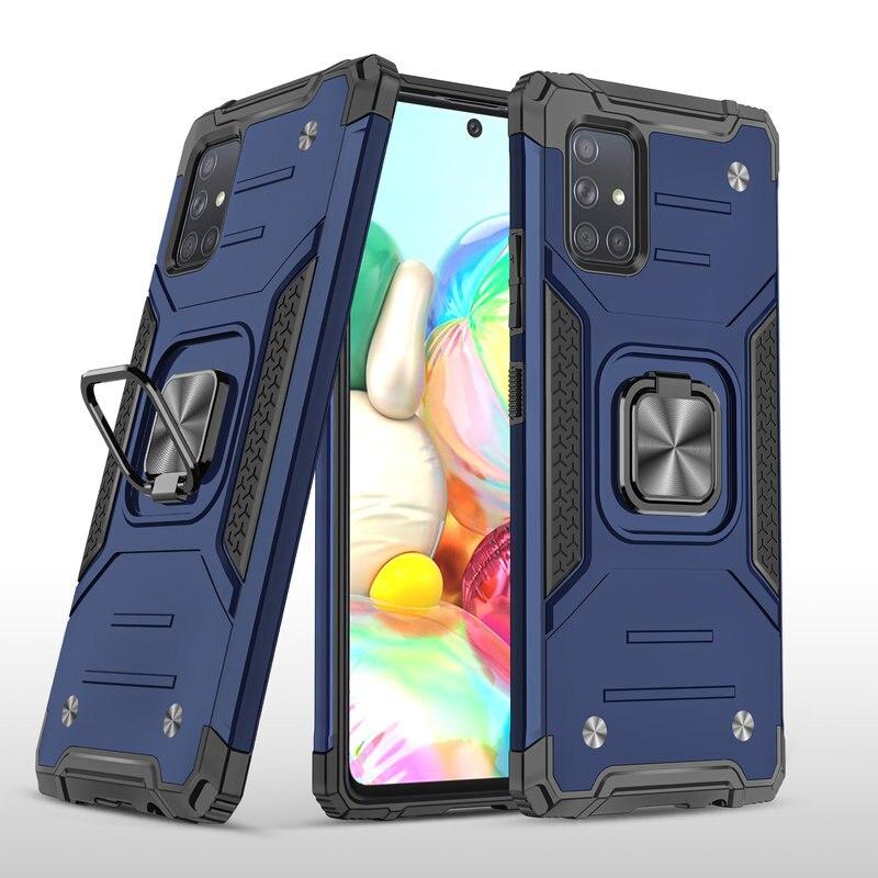 Протиударний чохол Shield бампер Magnetic Ring з підставкою для Samsung Galaxy A71 (2020) A715 Blue