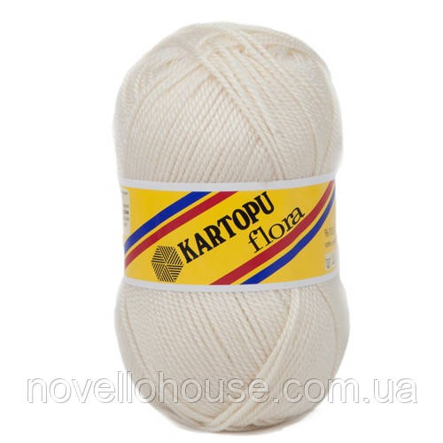 Kartopu FLORA (Картопу Флора) № 025 молочні перли (Пряжа 100% акрил, нитки для в'язання)