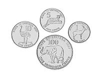 Эритрея набор из 4 монет 1997 UNC Животные 1, 5, 10, 100 центов