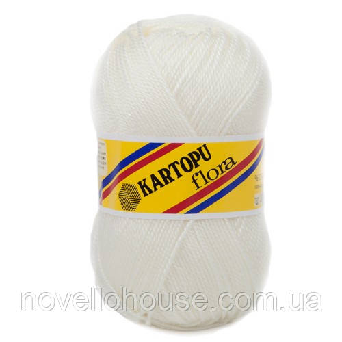 Kartopu FLORA (Картопу Флора) № 013 слонова кістка (Пряжа 100% акрил, нитки для в'язання)