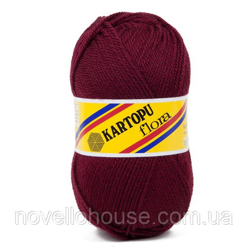 Kartopu FLORA (Картопу Флора) № 110 бордовий (Пряжа 100% акрил, нитки для в'язання)