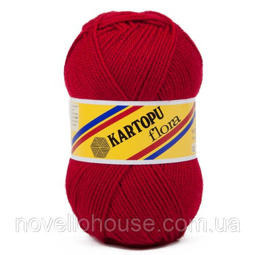 Kartopu FLORA (Картопу Флора) № 132 темно-червоний (Пряжа 100% акрил, нитки для в'язання)