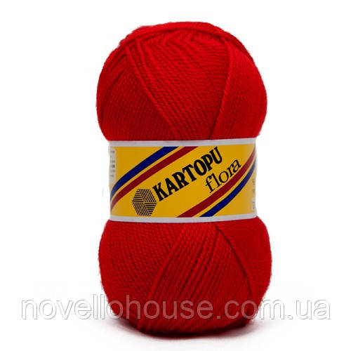 Kartopu FLORA (Картопу Флора) № 150 червоний (Пряжа 100% акрил, нитки для в'язання)