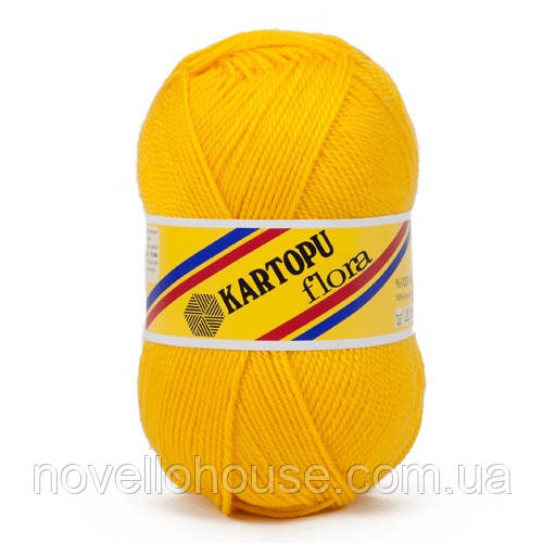Kartopu FLORA (Картопу Флора) № 320 жовтий (Пряжа 100% акрил, нитки для в'язання)