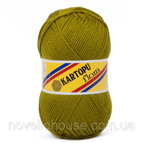 Kartopu FLORA (Картопу Флора) № 357 темна олива (Пряжа 100% акрил, нитки для в'язання)