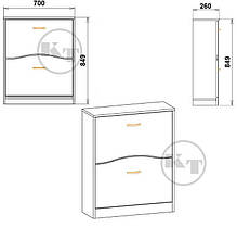 Тумба для взуття ТО-2 849х700х260мм Компаніт, фото 2