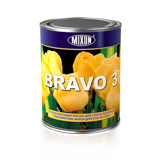 Глубокоматовая фарба для стін і стелі MIXON Bravo 3 1л