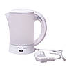 Чайник електричний Kamille 0.6 л пластиковий (білий/матовий c чашками і ложками) KM-1718A, фото 5