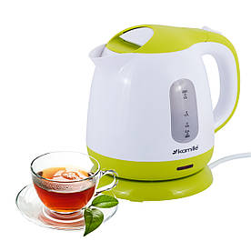 Чайник електричний Kamille 1л пластиковий (білий із салатовим) KM-1719A