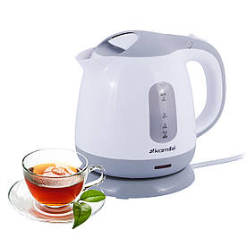 Чайник електричний Kamille 1л пластиковий (білий з сірим) KM-1719B