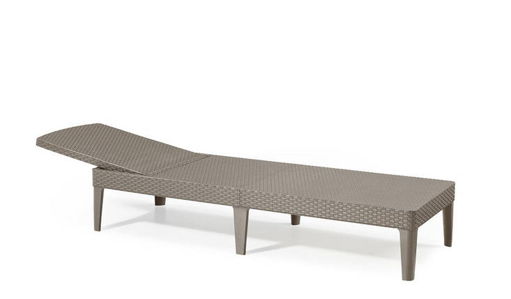 Шезлонг пластиковий Keter Jaipur Sun lounger, капучіно, фото 1