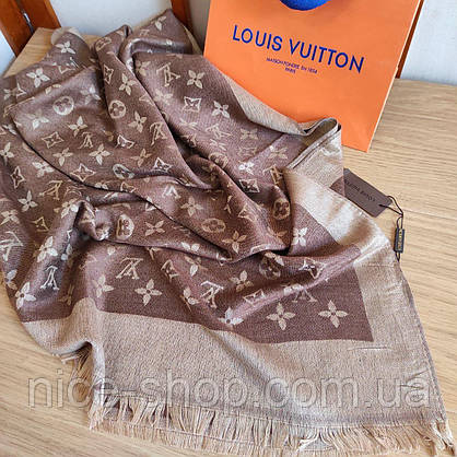 Палантин Louis Vuitton коричневий комбі, фото 5