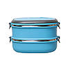 Ланч бокс обідній подвійний Kamille Блакитний 1800мл KM-2109, фото 3