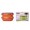 Ланч бокс обідній подвійний Kamille Помаранчевий 1800мл KM-2109, фото 2