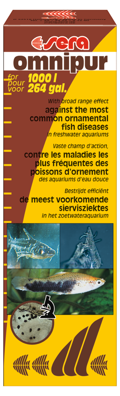 Засіб Sera Omnipur (Омніпур) від бактеріальних, грибкових захворювань, і ектопаразитів 50 мл на 1000 л, фото 1