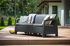 Софа садова пластикова Keter Corfu love seat max, сіра, фото 3