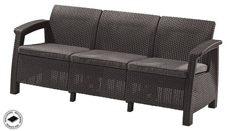 Софа садова пластикова Keter Corfu love seat max, сіра, фото 1