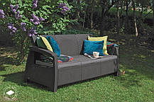 Софа садова пластикова Keter Corfu love seat max, сіра, фото 6
