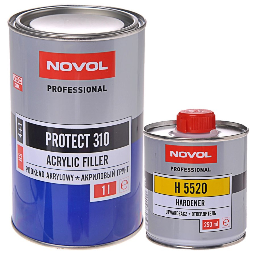 Акриловий грунт Novol PROTECT 310 HS 4+1 1л сірий із затвердником 0.25л