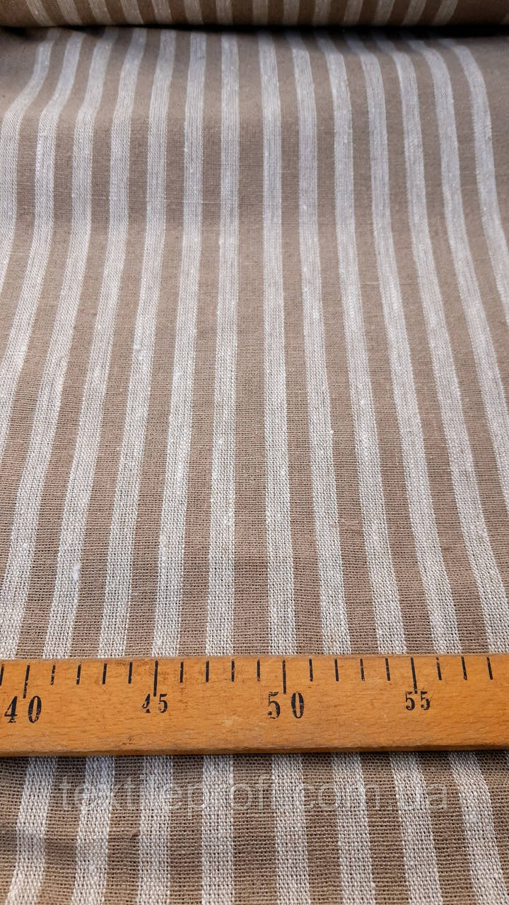 Льняная плотная полосатая ткань (шир. 50 см) - фото 2 - id-p1411070541