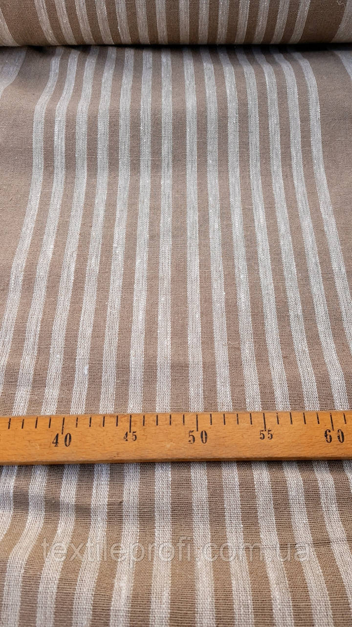 Льняная плотная полосатая ткань (шир. 50 см) - фото 3 - id-p1411070541