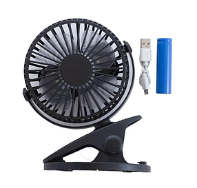 Вентилятор портативний. Заряджати від ноутбука, повербанка PRC Mini Fan — Clamp XH-09