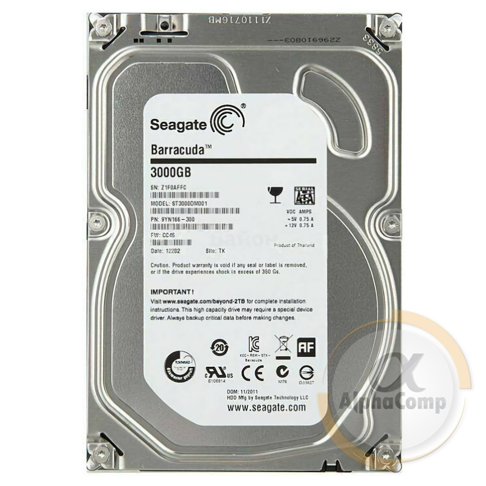 Жорсткий диск 3.5" 3 Tb Seagate ST3000DM001 (64Mb • 7200 • SATAII) БВ