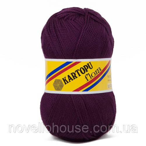 Kartopu FLORA (Картопу Флора) № 729 темний баклажан (Пряжа 100% акрил, нитки для в'язання)