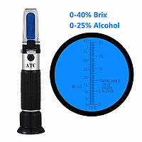 Рефрактометр RHW-25Brix/ATC с двумя шкалами (0-40 Brix, спирт: 0-25 %)