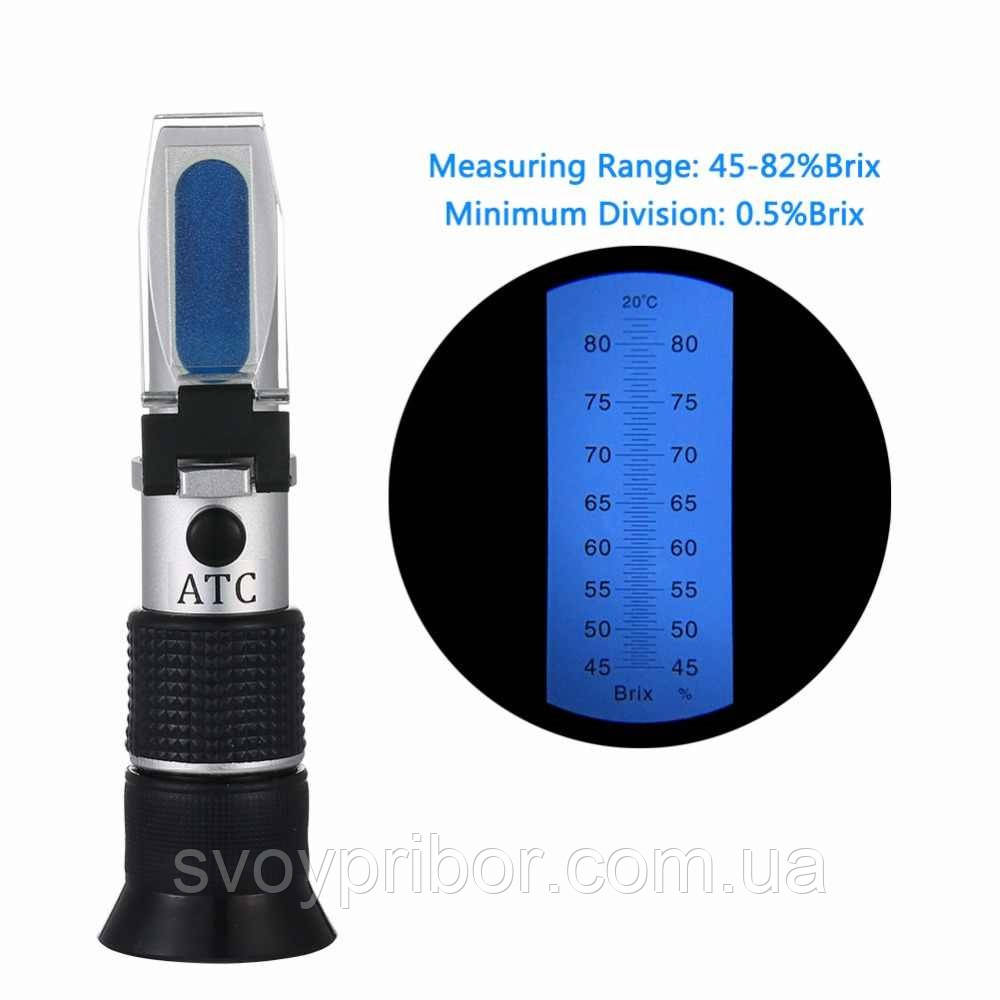 Рефрактометр RHB-82ATC для визначення вмісту сахарози (45-82% Brix), фото 1