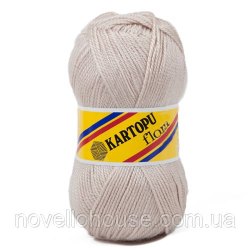 Kartopu FLORA (Картопу Флора) № 855 сіро-бежевий (Пряжа 100% акрил, нитки для в'язання)