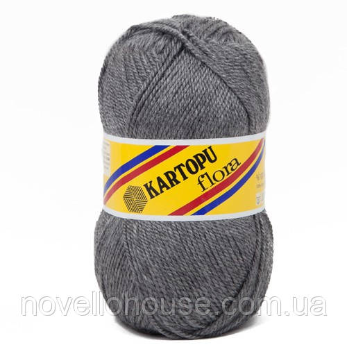 Kartopu FLORA (Картопу Флора) № 1002 темно-сірий (Пряжа 100% акрил, нитки для в'язання)