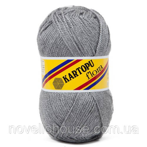 Kartopu FLORA (Картопу Флора) № 1001 сірий (Пряжа 100% акрил, нитки для в'язання)