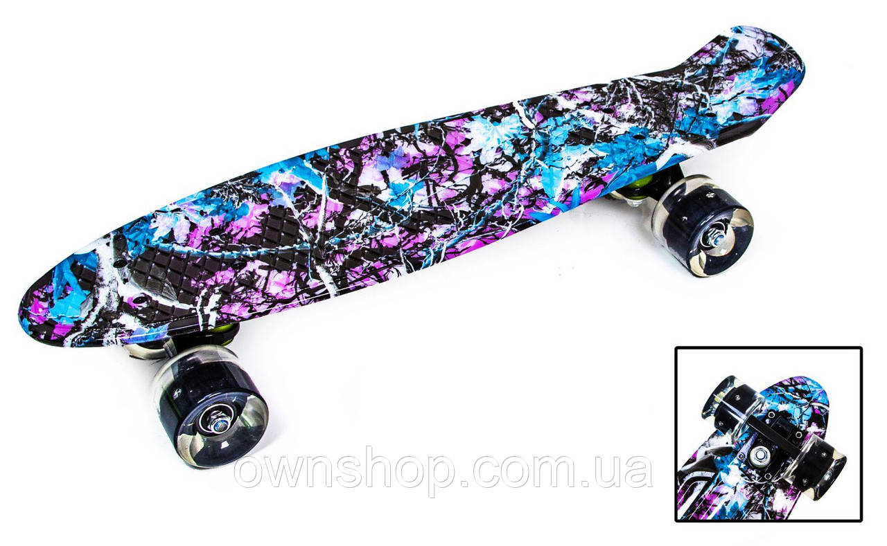 Пенніборд "Фіолетовий ліс" дека 22", світні колеса., фото 1
