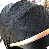 Дитяча універсальна комбінована коляска 2в1 для новонароджених дітей із поворотним блоком чорна, фото 5