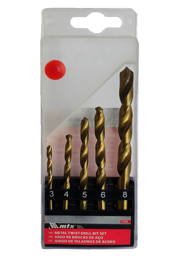 Набір свердел по металу, 5 шт (пластиковий кейс) "МТХ"