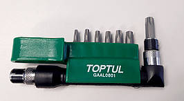 Набір біт TORX TOPTUL 1/4" T10H-T40H + Г-подібний перехідник 8 од. GAAL0801