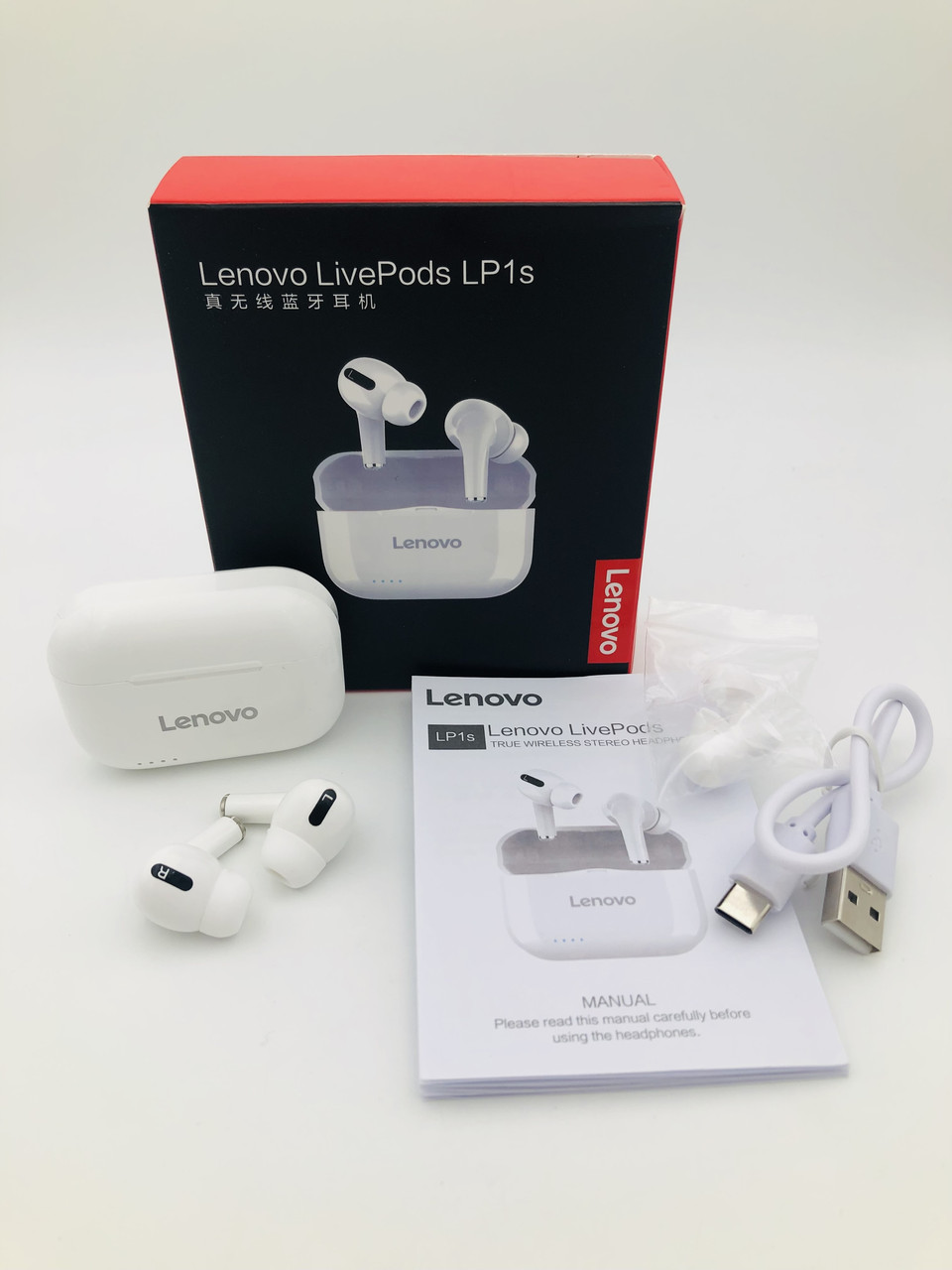 Навушники безпровідні Lenovo LP1s, білі